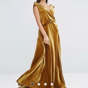 ASOS Red Carpet Velvet Drape Maxi Dress